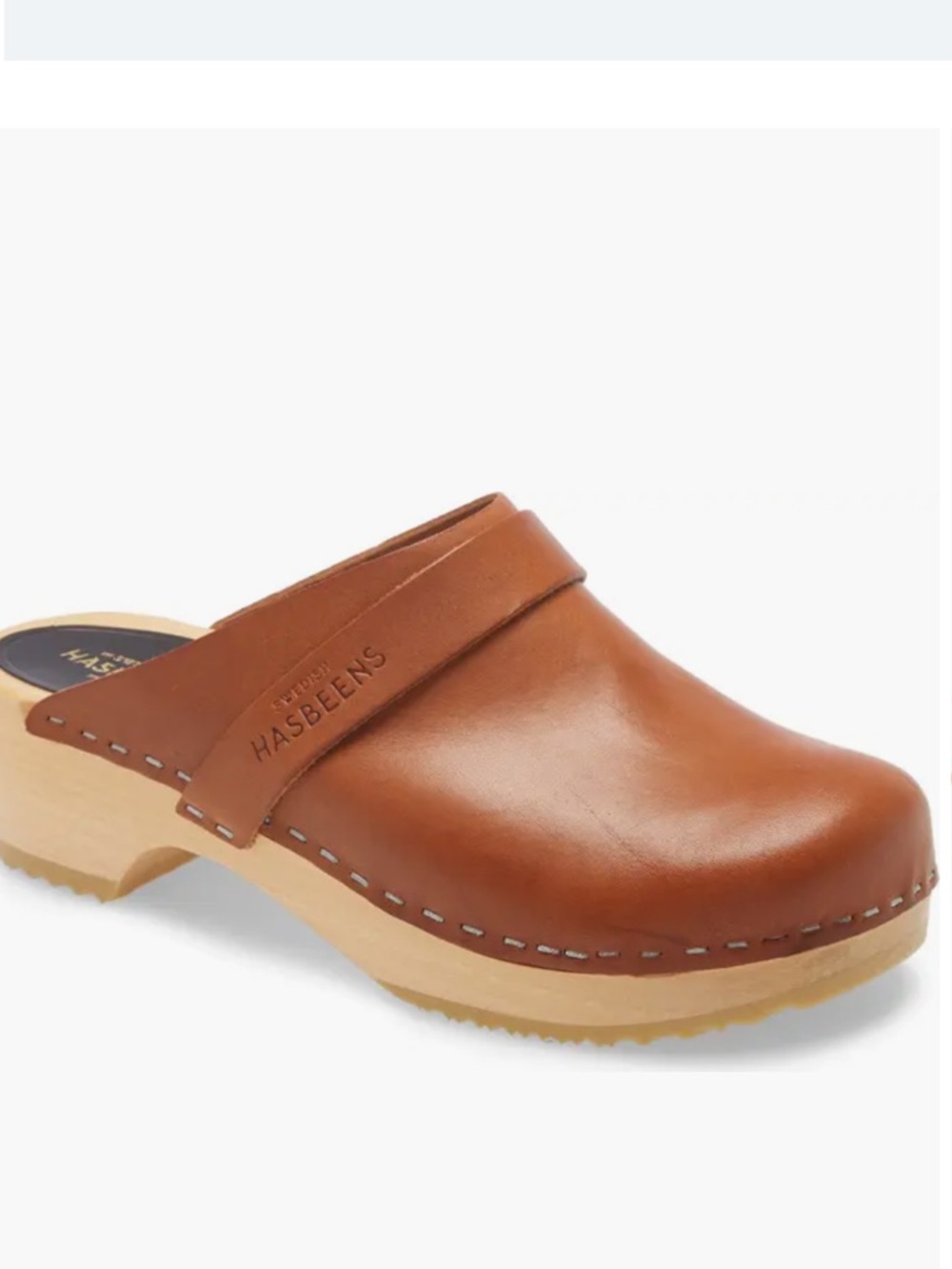 Swedish Hasbeens Leather Clog - Brown